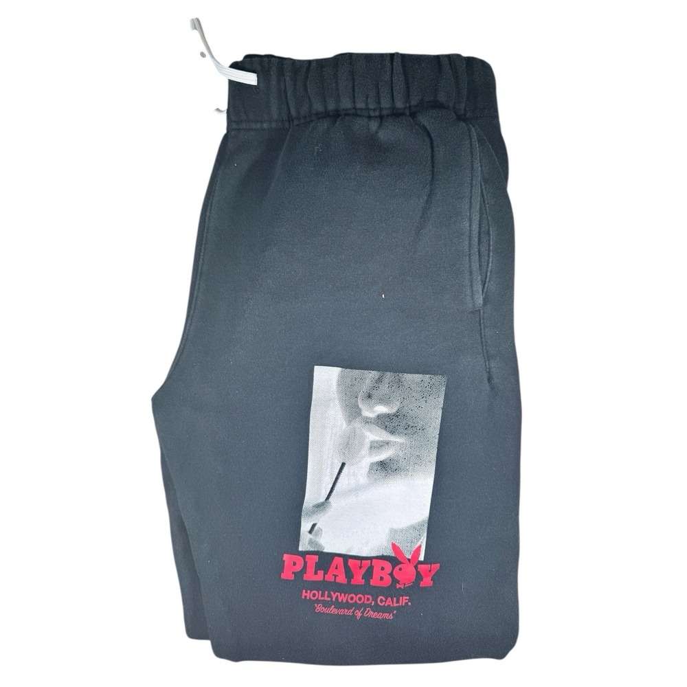 Playboy PacSun Hollywood Blvd Dreams Black Jogger Sweatpants Mens Medium